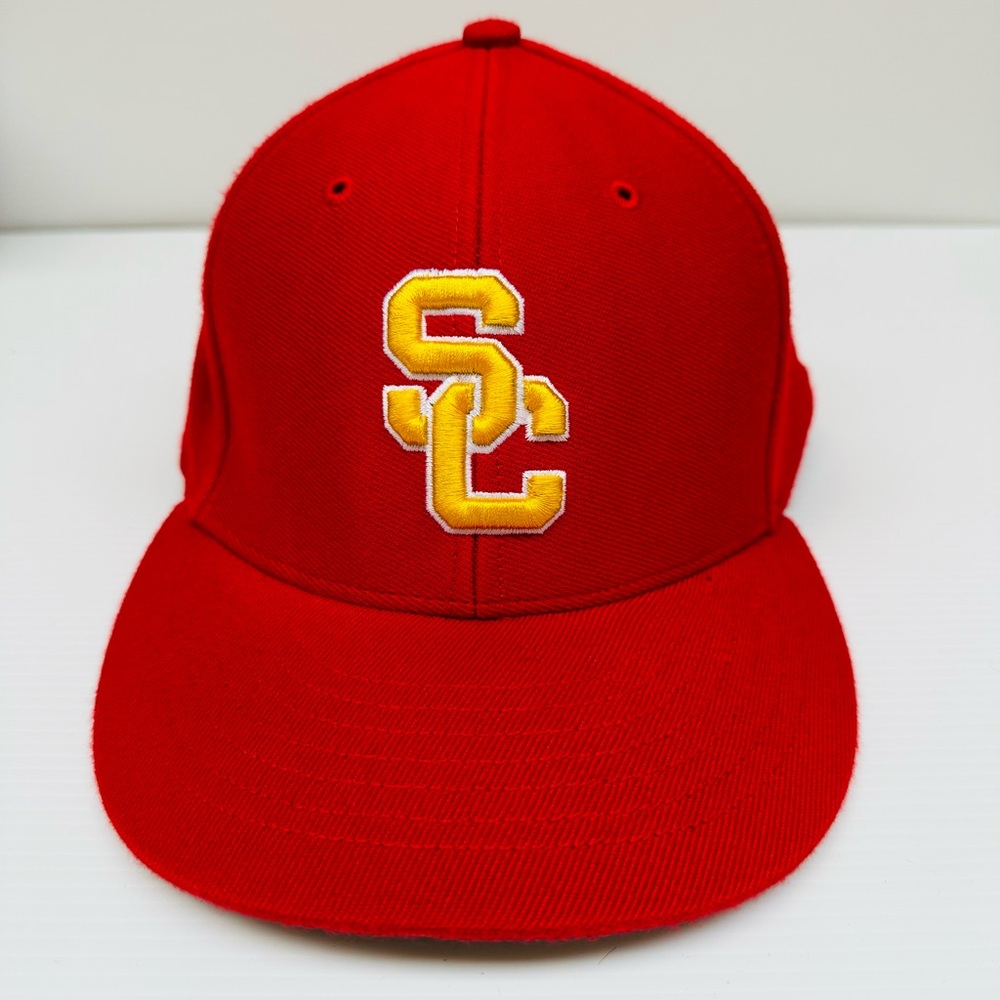 USC Trojans Team Trojan Headgear  Campus Exclusive Red  Hat Cap Fitted Size S-M
